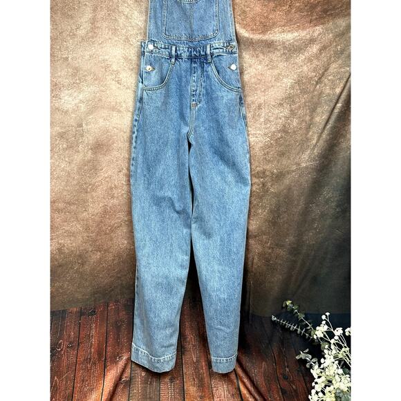 Wide Leg Denim Loose Jumper One Piece We Wore What Bib Overalls size 26 - Picture 5 of 13